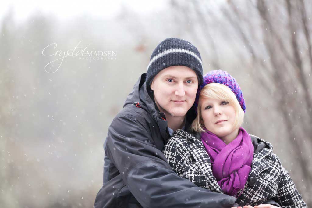 Snowy Spokane Engagement