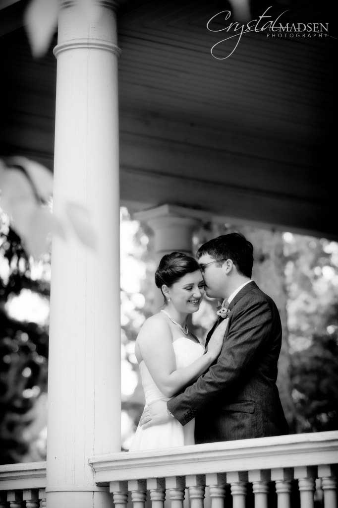 Black and white wedding romance