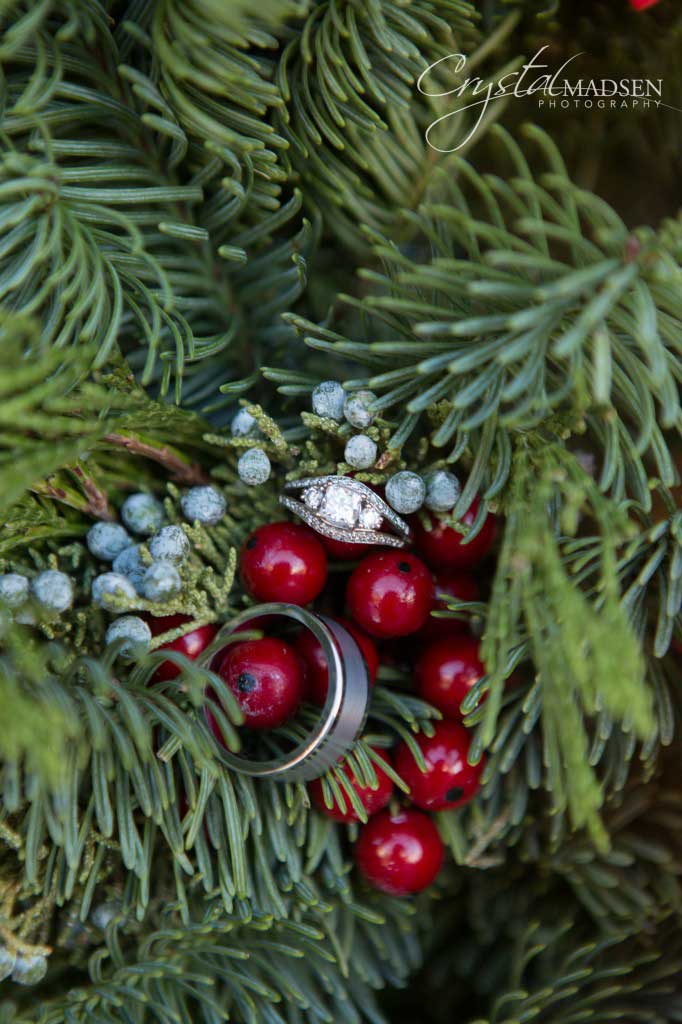 Wedding Rings in a wreath