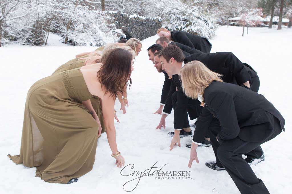 wedding football pose