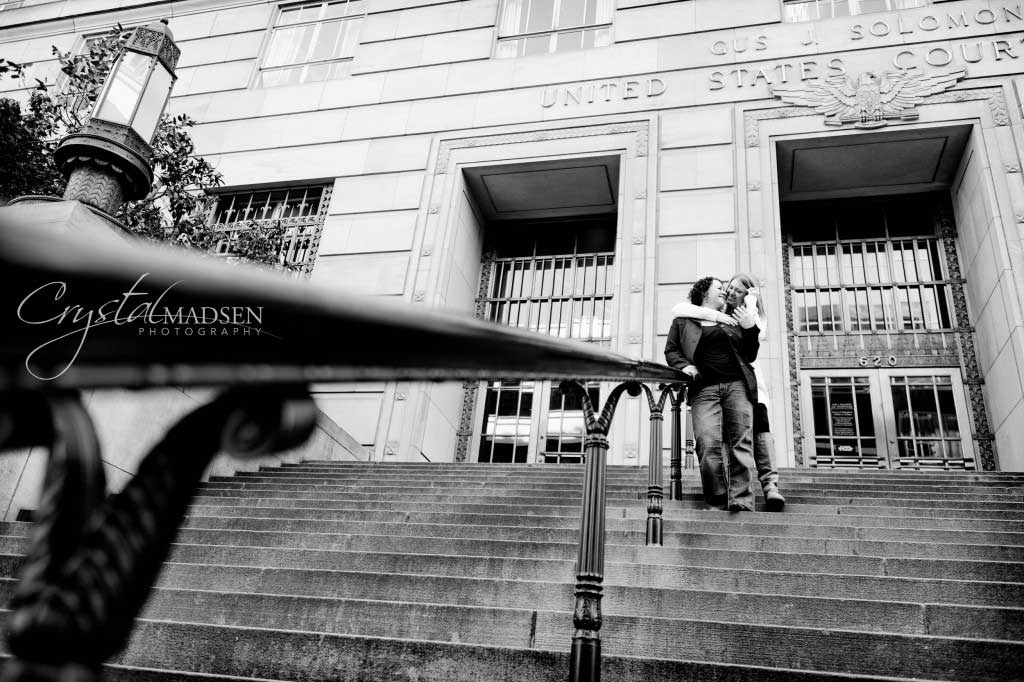 Black and white engagmenet photos